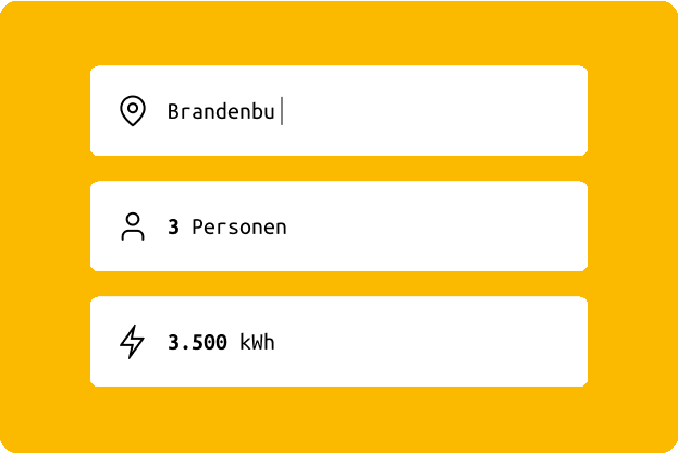 Daten eingeben und Tarif berechnen